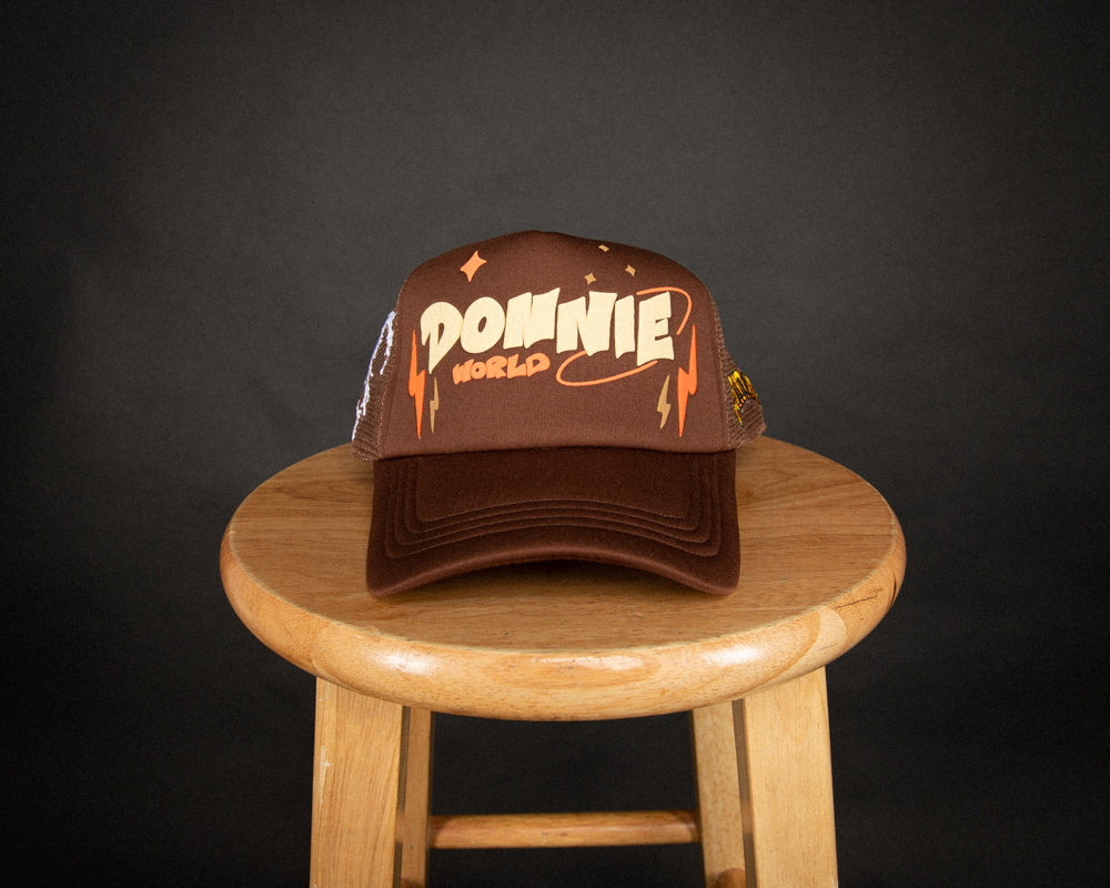 BROWN PUFF PRINT HAT